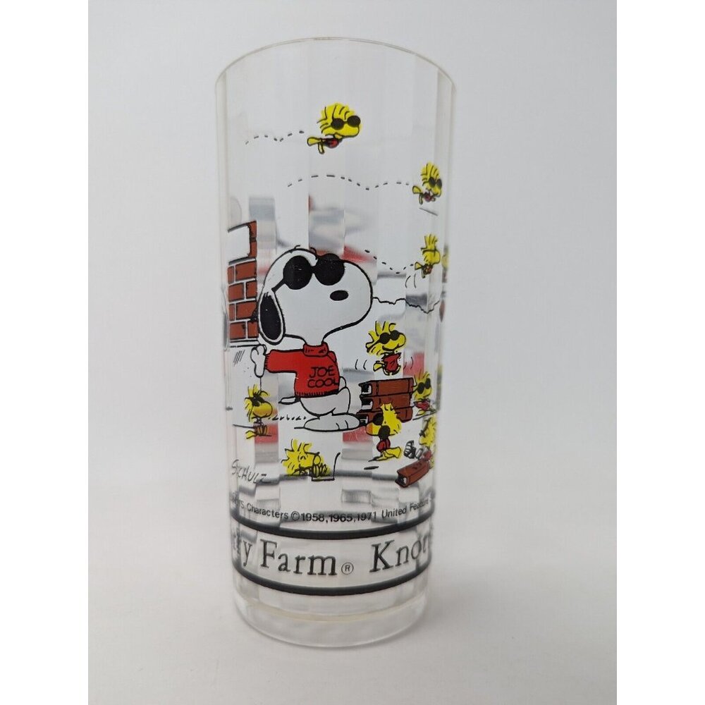 Knott’s Berry Farm Peanuts Snoopy Joe Cool Woodstock Plastic Ribbed Cup Rare HTF